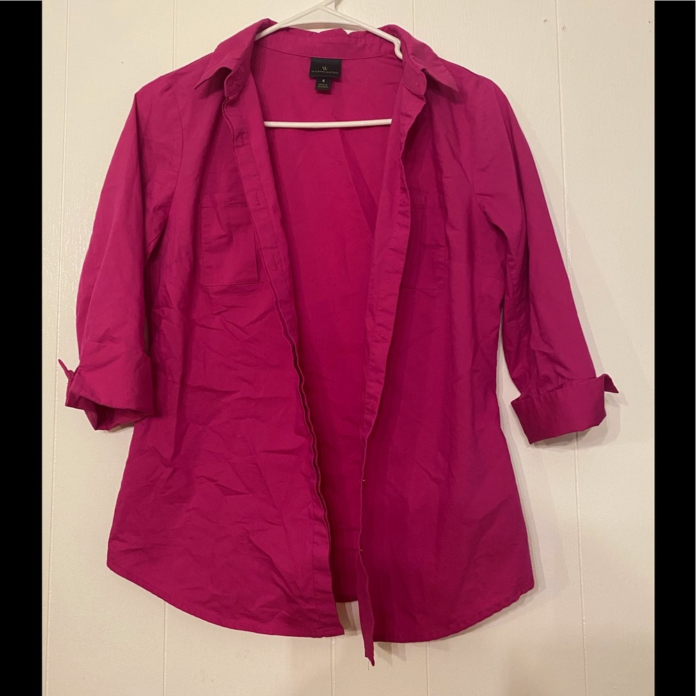 Pink Worthington button blouse